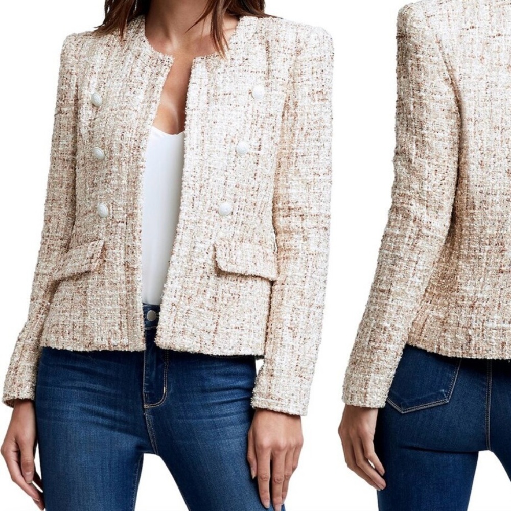 L'Agence Effie Collarless Jacket sz 6